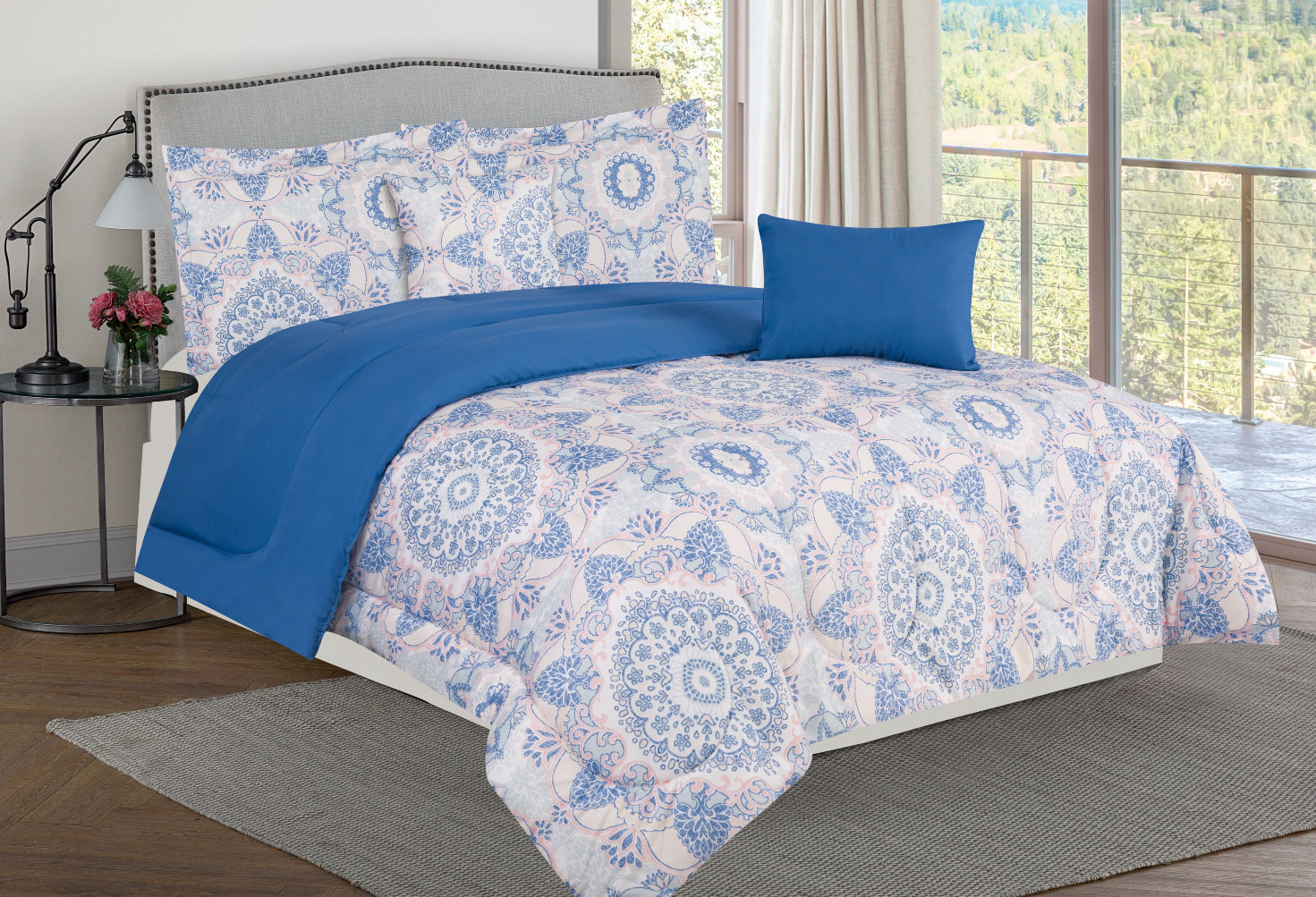 Bibb Home 5 Piece Comforter Set with Decorative Pillows | Wayfair