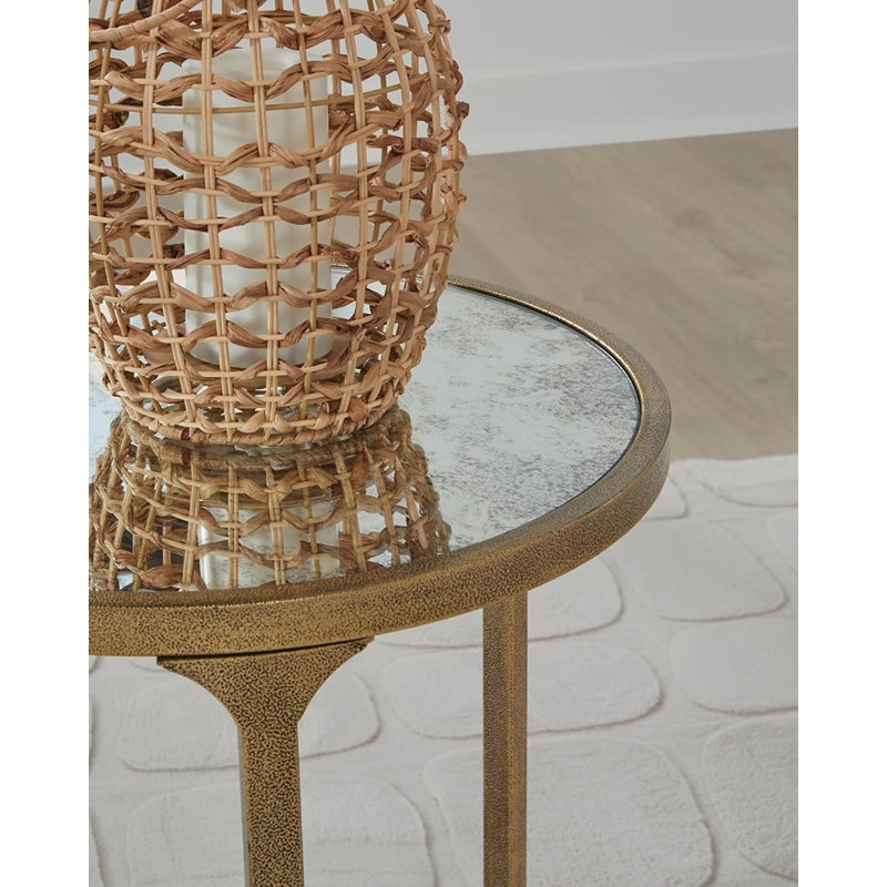 Table de bout transitionnelle en métal - plateau en verre trempé - finition métallique
