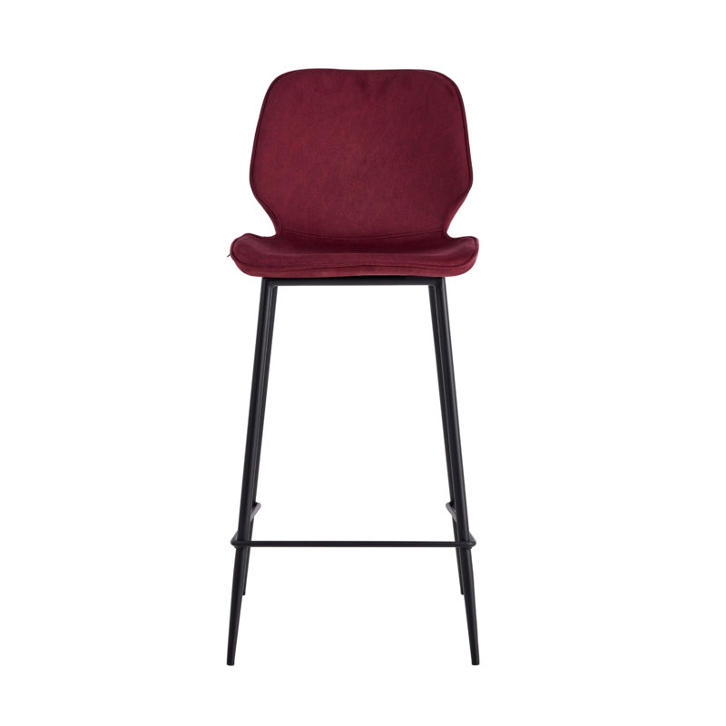 Illings Upholstered Bar Stool, Dark Red