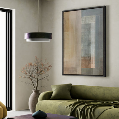 Impression sur toile encadrée - Reproduction d'art géométrique abstrait pour chambre à coucher - 16 po x 24 po