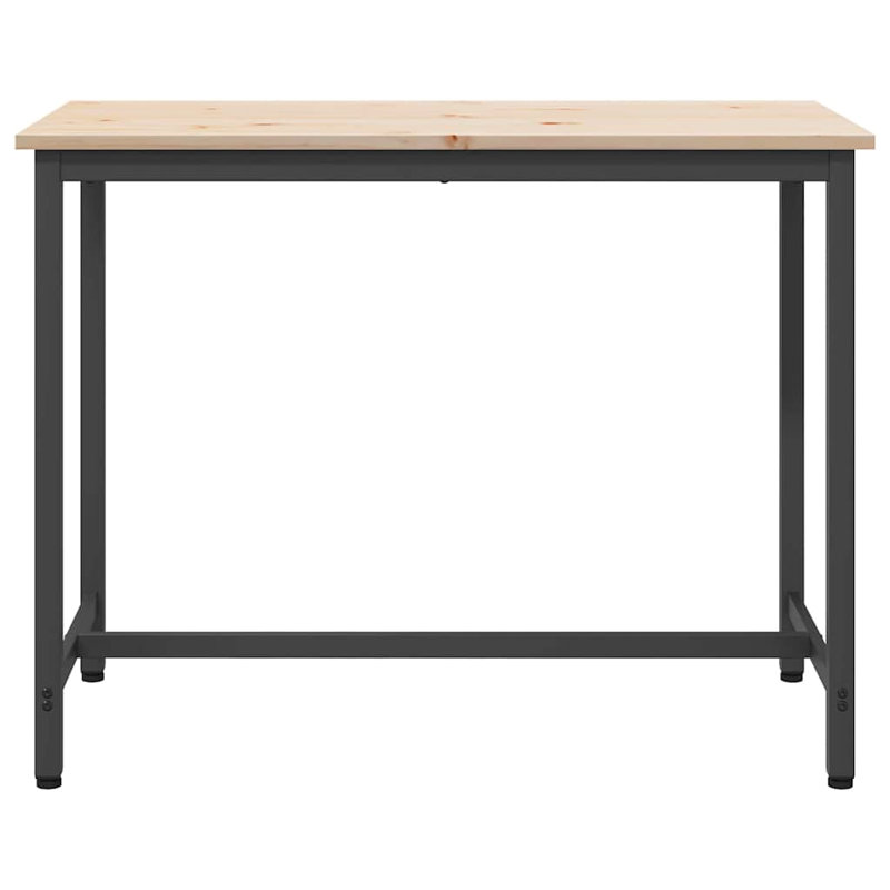 Metal Base Dining Table, 77cm H x 100cm W x 50cm D, Natural