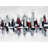 Gray And Red Cityscape Print On Canvas