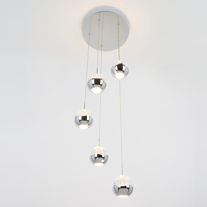Moorcroft 5 - Light Chrome LED Cluster Pendant