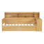 Lit de jour simple en bois avec tablettes de rangement, 2 tiroirs et bureau d'étude, cadre de lit multifonctionnel pour économiser de l'espace, naturel