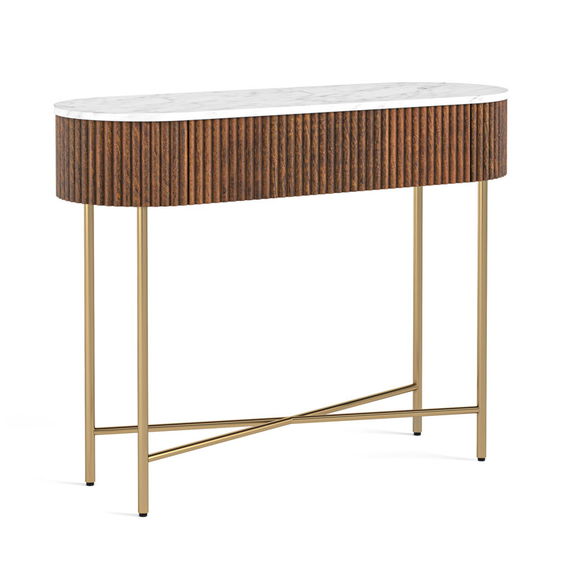 Delonna Fluted Console Table with Drawer