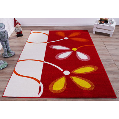 Tapis rouge à motif floral Osterberg
