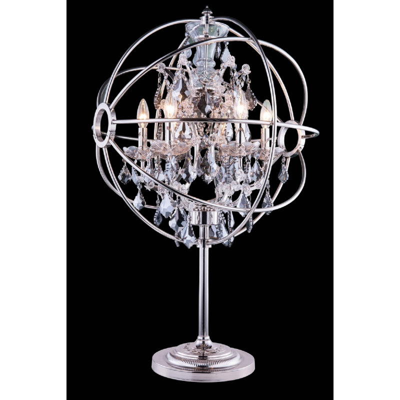 Lampe de table 34 po Mendelson, Nickel, Noir fumé