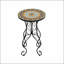 Table d'appoint ronde ronde en céramique, colorée et noire