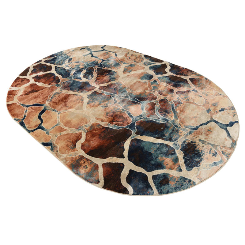 Abstract Indoor Rug, Oval 6'1" x 9'