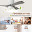 42" Solid Wood Ceiling Fan With Light-Flush Mount, Dc Motor (Dark Purple Walnut)-1976716365-1976716366