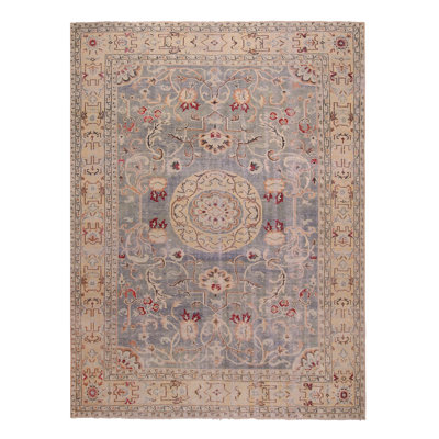 Rug & Kilim One-of-a-kind Hand-knotted 1960s Mid-century Modern Beige 8'8" X 11'4" Wool Area Rug