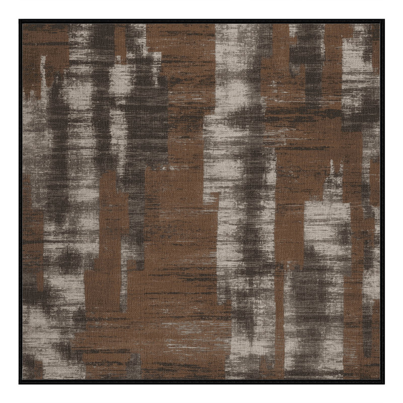 Tapis abstrait lavable à la machine, Carré 5 pi