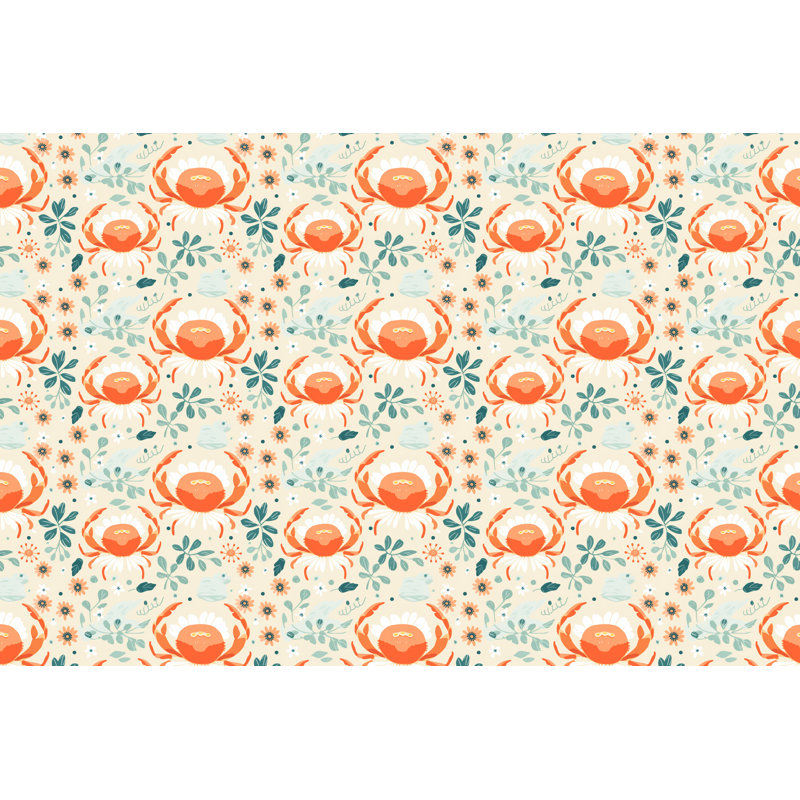 Floral Crab Duvet Cover, Queen Duvet Cover