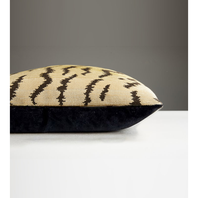 Wild Glamour Silk Pillow Cover & Insert, Rectangular, 14" H x 22" W, Ivory/Black