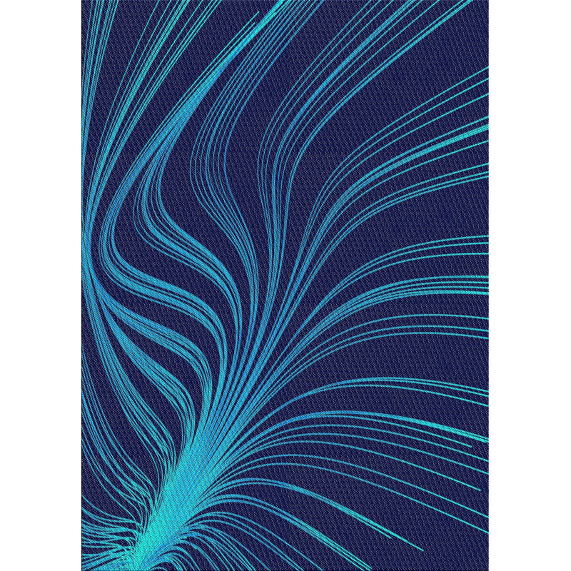Tapis de la surface bleue en laine touffeté à la main Geis