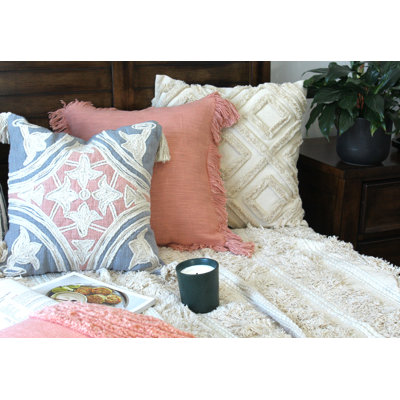 Ensemble de housse de coussin décoratif en coton 3 pièces