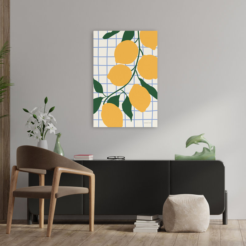 Cuisine, citrons, art abstrait, art moderne, H 36 po x l 24 po