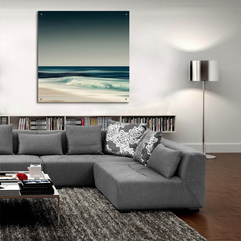 Art mural en verre Rosecliff Heights «Cristal Surf» par Dirk Wustenhagen, H 36 po x l 36 po x P 0,2 po
