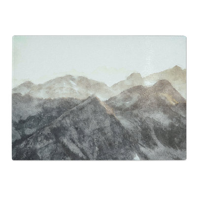Tempered Glass Mountain Range Chopping Board
