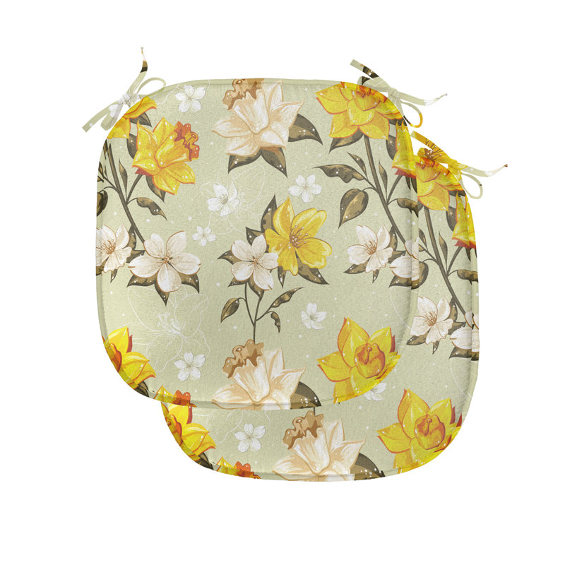 Coussin de siège intérieur / extérieur Classy Spring Narcissus Branch