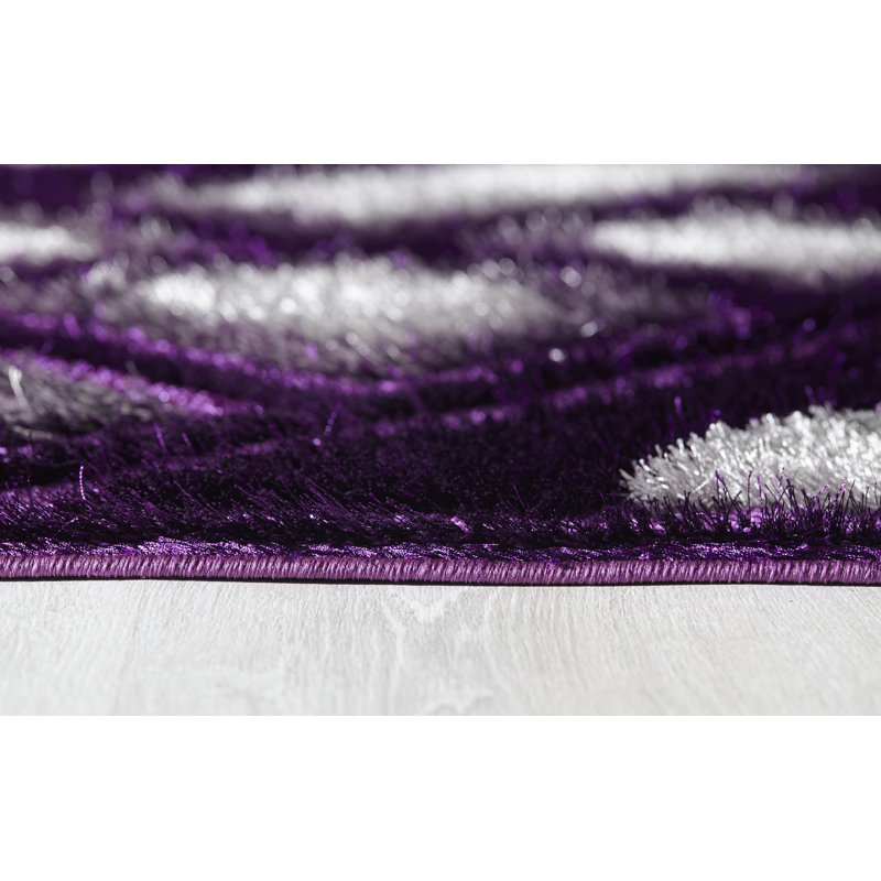 Tapis mauve à motif géométrique Ambrine, Rectangle 8 pi x 10 pi