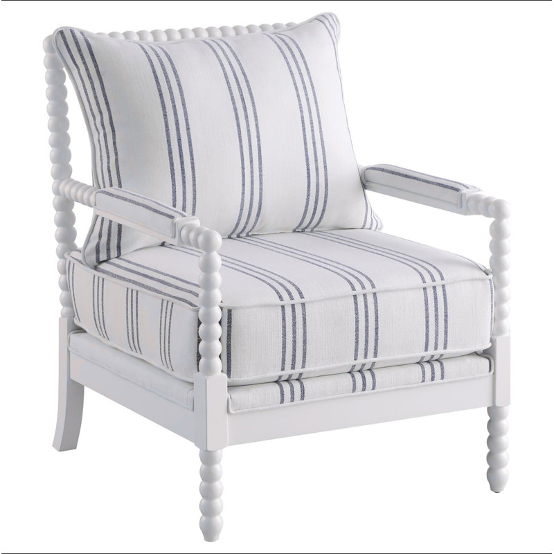 Chaise d'appoint rembourrée à rayures