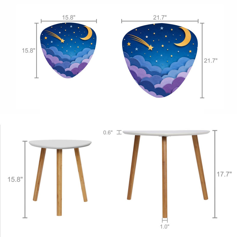 Ensemble de 2 tables basses gigognes Triangle