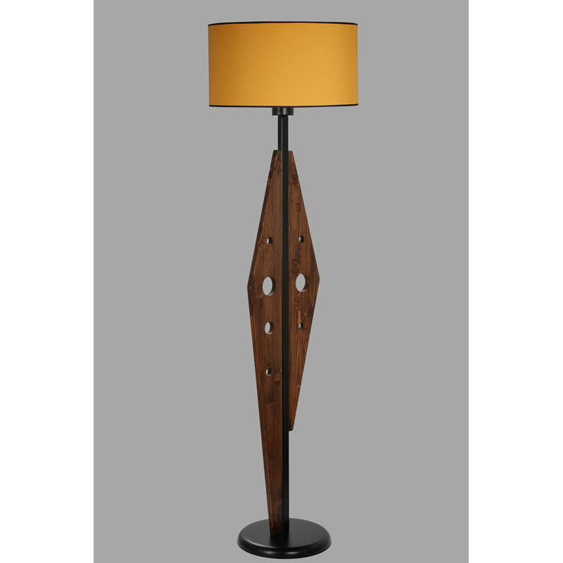 Lampe sur pied 63 po Burnsville, Moutarde, Brun foncé