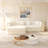 90.6  Velvet Upholstered  3-In-1 Multi-Functional Folding Sleeper Sofa With Movable Ottoman & Pull-Out Bed Nailhead Trim & Rolled Arm  Beige/White-1826949877