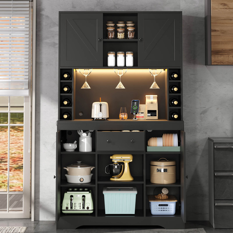 180 Cm Kitchen Pantry, Black