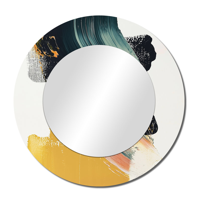 Abstract Drifting Of Ink I - Modern Mirror Wall Art - Printed On Metal, 36" x 36"