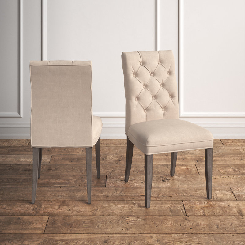 Chaise d'appoint rembourrée beige La Verne