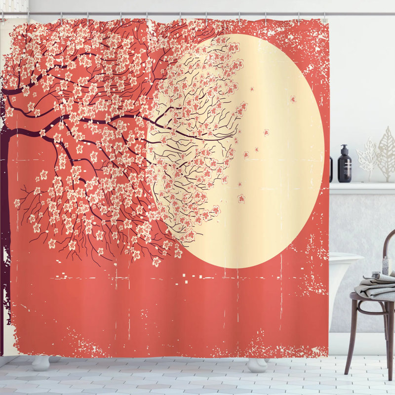 Floral Shower Curtain with Hooks Included, 75" H x 69" W