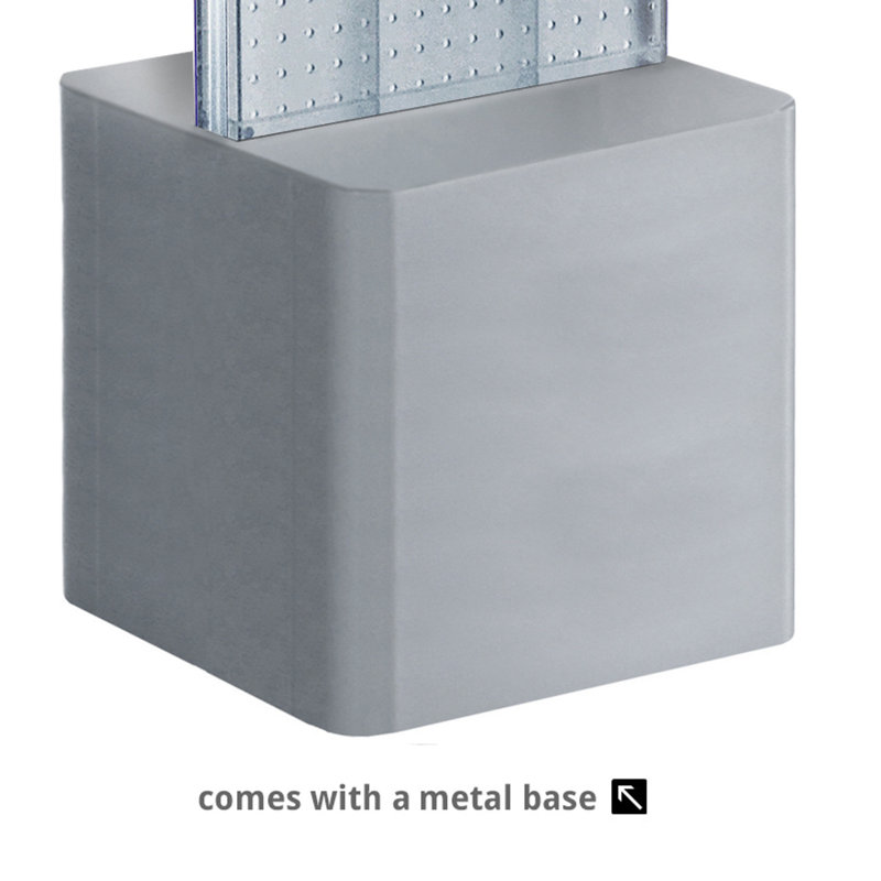 Two-Sided Pegboard Floor Display on Adjustable Studio Base. Panel Size: 16"W x 60"H