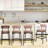 Emielia  Modern Counter Height Bar Stools , 28 Inch Upholstered Barstools with Curved Open Back & Round Seat, Plush Bouclé Fabric Bar Chairs for Kitchen Island, Dining Counter & Home Bar, Comfortable & Stylish-987832741