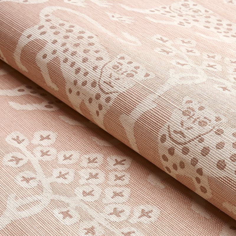 Woodland Leopard Sisal Wallpaper, Petal