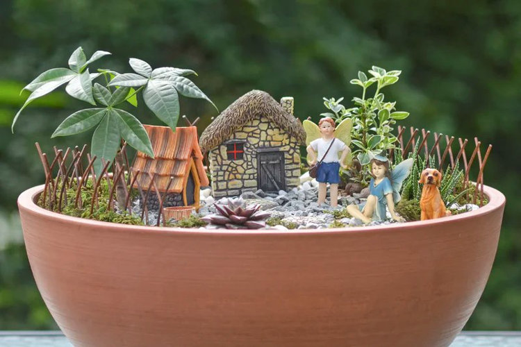 Fairy Garden Dish Towels, Fairies and Mushrooms, Fairy Garden