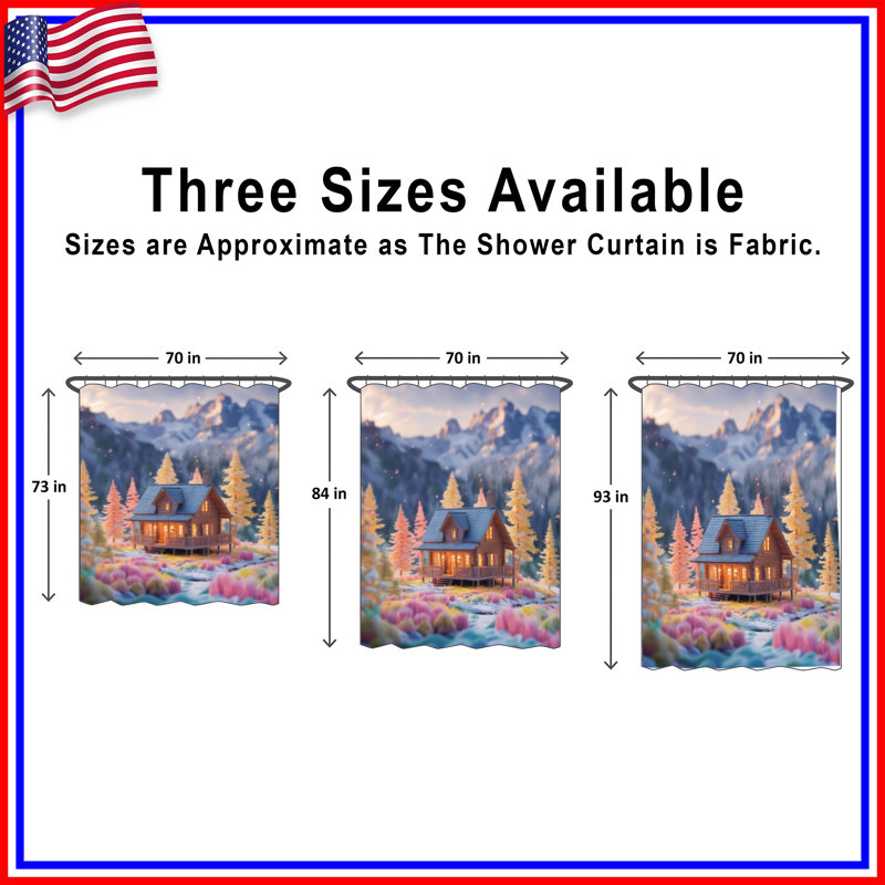 Rideaux de douche Cozy Cabin In Mountains, L 70 po x H 72 po