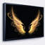 «Golden Angel Wings on Black», reproduction d'impression sur toile tendue-26689421