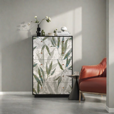Pine Wood Storage Cabinet with Five Drawers