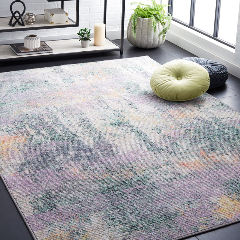 Sequoia Performance Machine Washable Abstract Rug, Square 6'7"