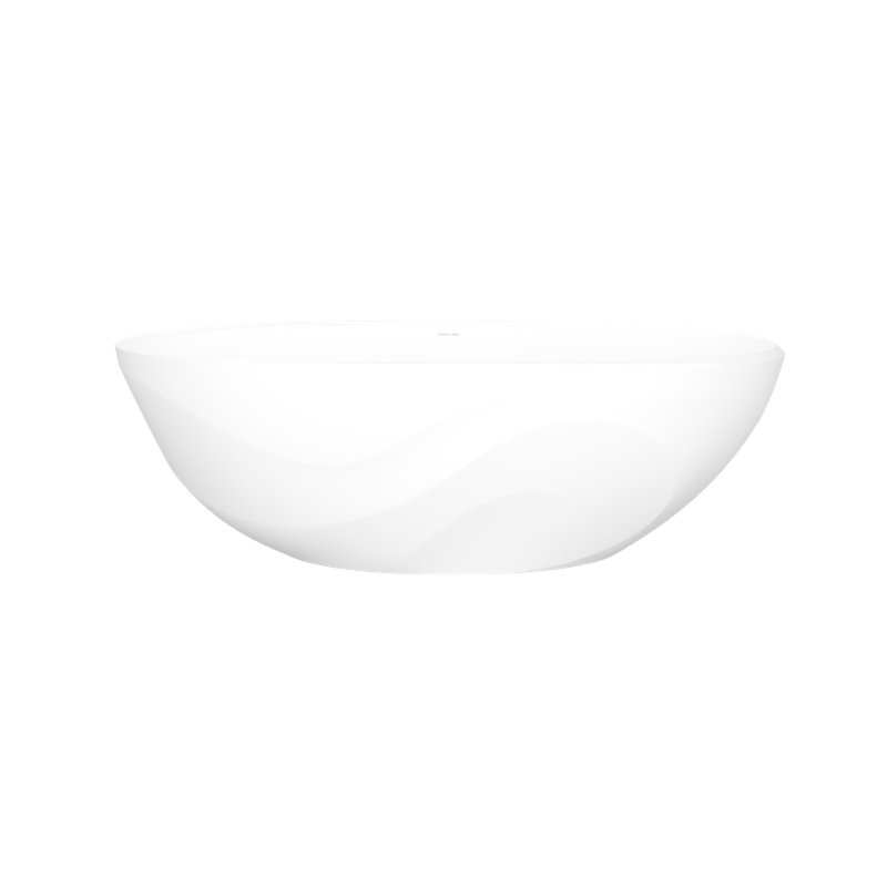 Seros 65" x 30" Freestanding Soaking Bathtub With Flat Rim, Matte White