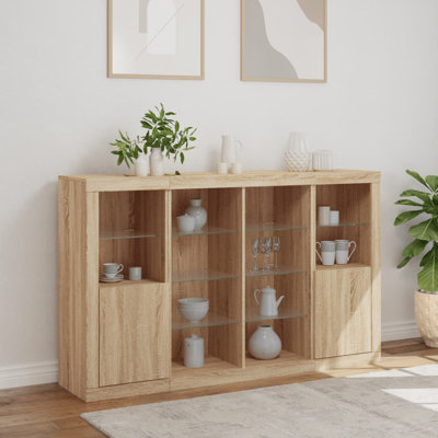 Azyra 163 cm W Glass Sideboard