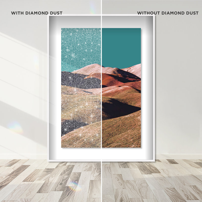 Mountains Over Turquoise Sky Print by Oliver Gal, 31.5"H x 46.5"W, White Shadowbox