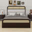 Lit plateforme en bois avec lit gigogne et 2 tiroirs-443430048