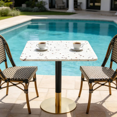 Table d'extérieur carrée 24 po Terrazzo