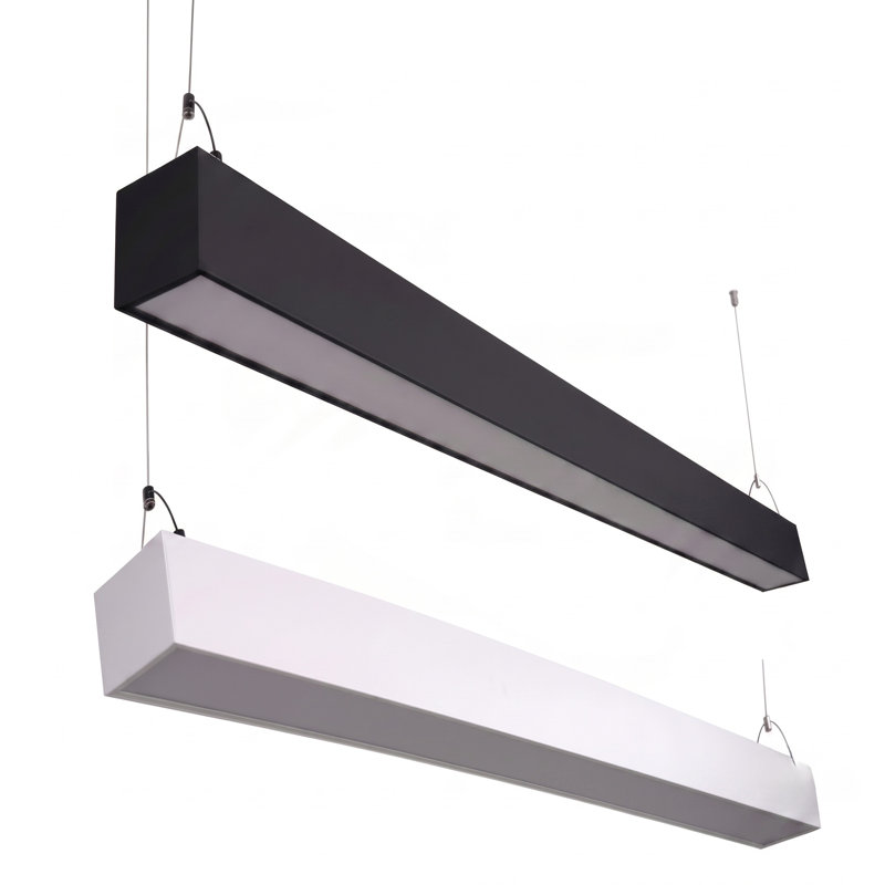 Luminaire suspendu suspendu linéaire vertical à DEL Meriton, Blanc, 3" H x 95" W x 78" D, 1