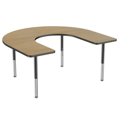 60" x 66" Horseshoe T-Mold Activity Table with Adjustable Legs