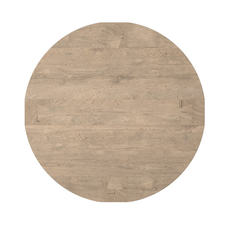 Abaso Round Coffee Table-Rustic Wormwood Oak, Rustic Wormwood Oak, 15" H x 55" W x 55" D