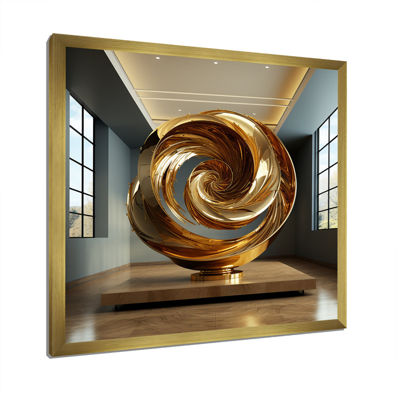 Golden Ratio Spiral sur toile, H 24 po x l 24 po x P 1 po, Encadrement doré
